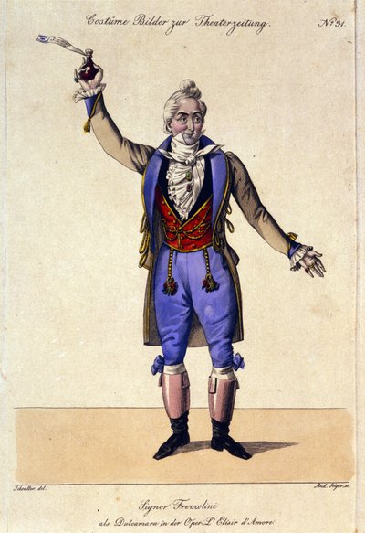 Basen Giuseppe Frezzolini (1789-1861) tolkade doktor Dulcamara i operan "L