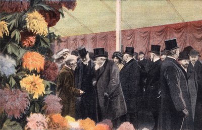 Krysantemfesten: officiell krysantemutställning. Gravyr. En av tidningen "" Le petit parisien"" 1910-11-20. Privat samling. av Anonymous Anonymous