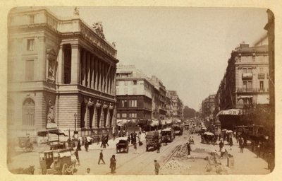Staden Marseille och dess omgivningar runt 1885 -1890: Perspektiv av Rue Canebiere och Rue de Noailles, privat samling av Anonymous Anonymous