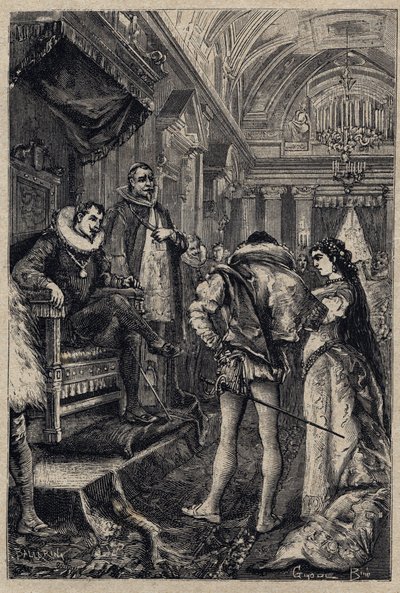 Giulia Farneses och Orsino Orsinis äktenskap i Rodrigo Borgias hus 1489 - gravyr från 