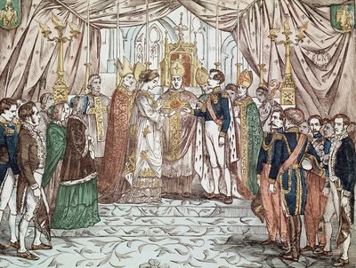 Bröllopet av Napoleon III och Eugenia Maria de Montijo de Guzman, den 30/01/1853 i Vår Fru-katedralen (gravyr av Anonymous Anonymous