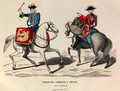 Timbalier och trumma under kung Ludvig XIV på 1600-talet - privat samling av Anonymous Anonymous