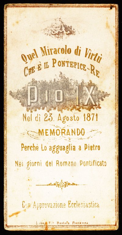 Hyllning till påven Pius IX from bild. 1800-talets privatsamling av Anonymous Anonymous
