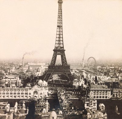 Universal Exposition of 1900 - Exposition Universelle de 1900 i Paris: Panoramautsikt över Champs de Mars - privat samling av Anonymous Anonymous