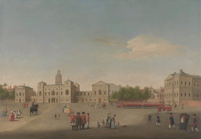 View of Horse Guards and Whitehall, c.1750 (olja på duk) av Anonymous Anonymous
