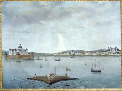Vy över Kalmar med Kalmar slott, Sverige ... (akvarell) av Anonymous Anonymous