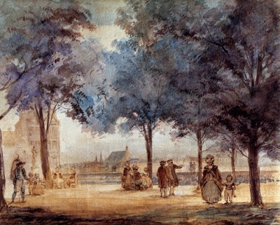 Utsikt över Tuileries-terrassen i Paris 1786. av Anonymous Anonymous