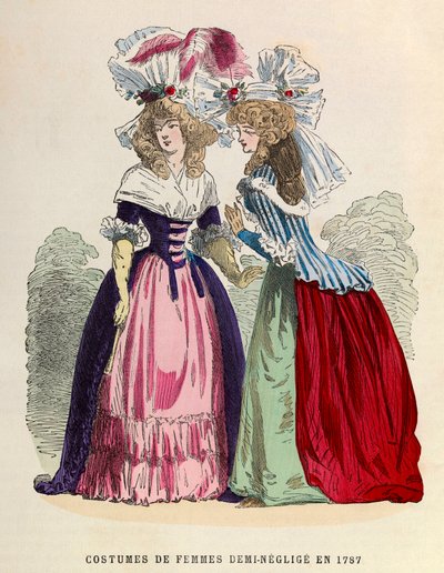 Damdräkter halv - neglige 1787 - privat samling av Anonymous Anonymous