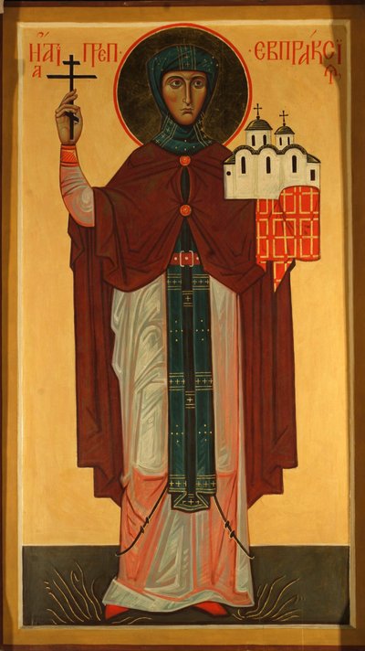 Saint Eupraxia, prinsessan av Pskov av Anonymous Russian icon painter