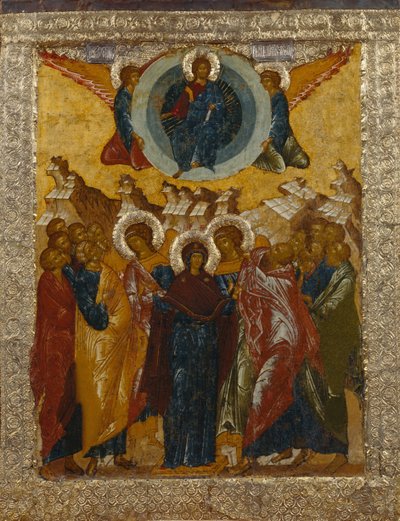 Kristi himmelsfärd, 1497 av Anonymous Russian icon painter