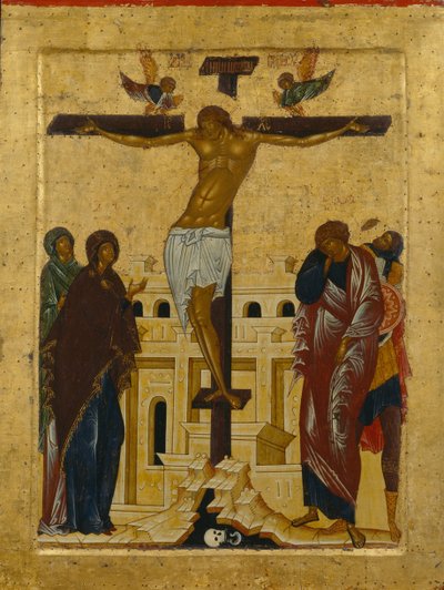 Korsfästelsen, 1497 av Anonymous Russian icon painter