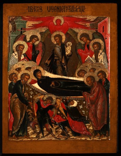 The Dormition of the Jungfru, 1640-talet av Anonymous Russian icon painter