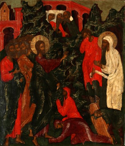 The Raising of Lazarus, 1660-talet av Anonymous Russian icon painter