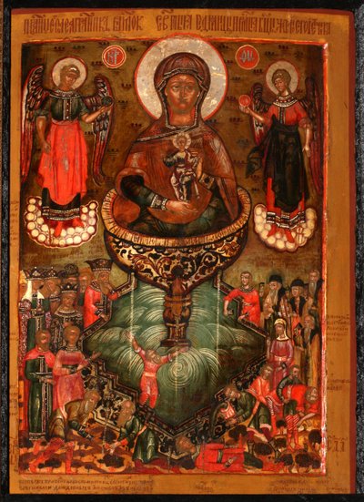 Theotokos livgivande vår, 1686 av Anonymous Russian icon painter