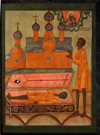 Vördade Procopius av Ustyansk, tidigt 1700-tal. av Anonymous Russian icon painter