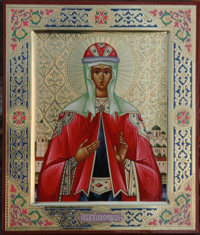 Vördade Sofia av Suzdal av Anonymous Russian icon painter