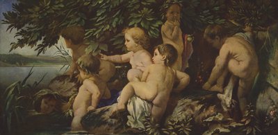 Badande barn (oljemålning) av Anselm Feuerbach
