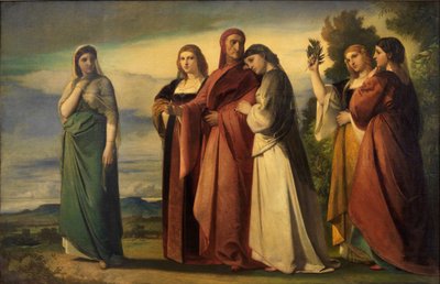 Dante och de ädla kvinnorna från Ravenna av Anselm Feuerbach