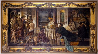 Gästabudet (efter Platon), andra versionen av Anselm Feuerbach