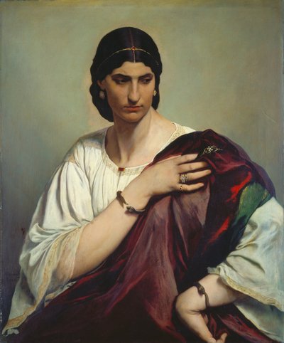 Halvlångt porträtt av en romersk kvinna av Anselm Feuerbach