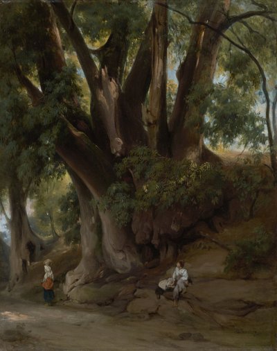 Italian Treescape (Road at Albano) av Anselm Feuerbach