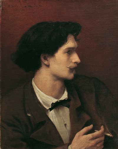 Självporträtt med en cigarett av Anselm Feuerbach