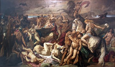 Slaget om amasonerna (andra versionen) av Anselm Feuerbach