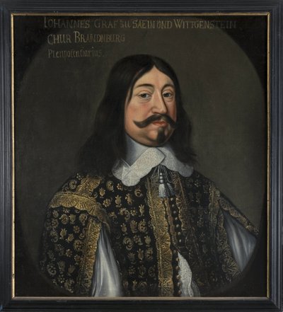 Johannes VIII greve av Sayn Wittgenstein Hohenstein - Porträtt av Johannes VIII (1601-1657), greve av Sayn-Wittgenstein-Hohenstein, av Hulle, Anselm van, efter (1601-efter 1674). Olja på duk. Mått: 73x64 cm. Nationalmuseum Stockholm av Anselmus van (after) Hulle