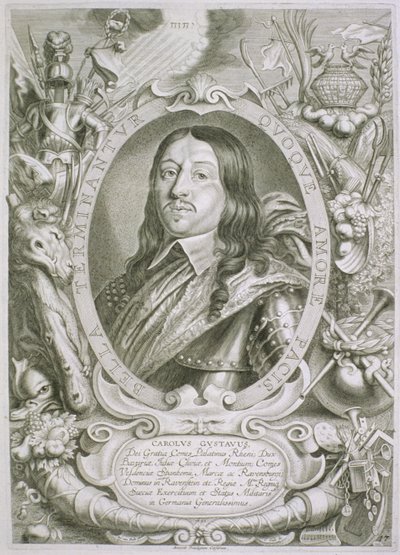 Karl X Gustav (1622-60), kung av Sverige, från "Portraits des Hommes Illustres", utgiven 1706. av Anselmus van Hulle