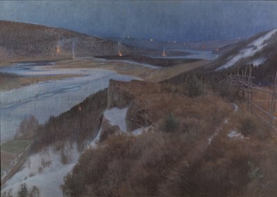 Walpurgis Night in Bergslagen, Grangärde in Dalarna, 1896 av Anshelm Leonard Schultzberg