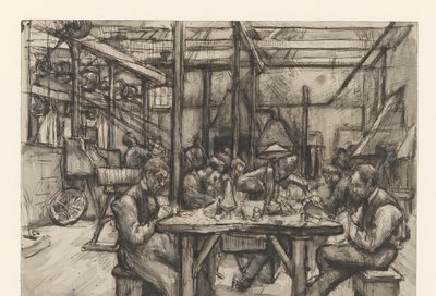 Verkstad i silverfabriken i Begeer av Anthon Gerhard Alexander van Rappard
