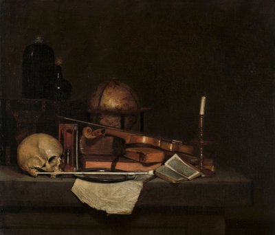 Vanitas stilleben av Anthonie (1601-73) Palamedesz