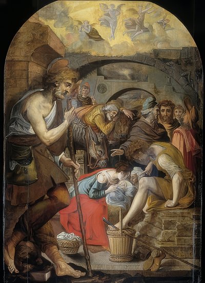 Tillbedjan av herdarna. 1560-72 av Anthonie Blocklandt