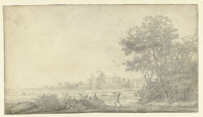 Vy över Huis ter Nieuburch, Rijswijk, sett från öst av Anthonie Jansz. van der Croos