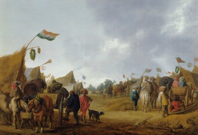 Ett militärt läger, 1634 av Anthonie Palamedesz