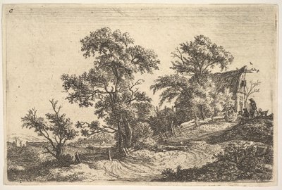 En stuga på en kulle. av Anthonie Waterloo