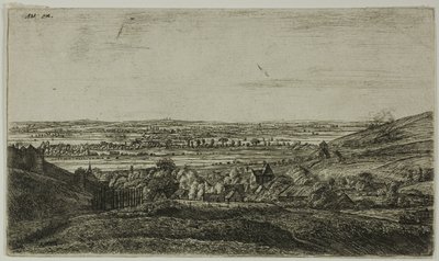 En stad i en dal av Anthonie Waterloo