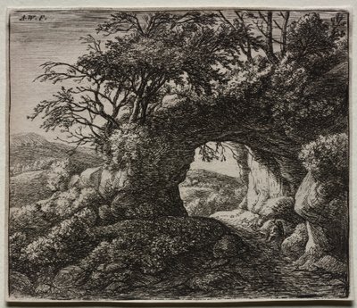 Fyra landskap: The Pierced Rock av Anthonie Waterloo