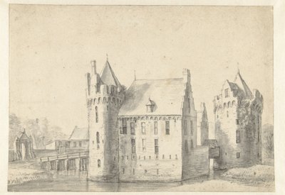 Vy över Sjaerdema slott i Franeker av Anthonie Waterloo