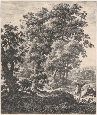 Hagar Tröstad av ängeln, 1600-talet. av Anthonie Waterloo