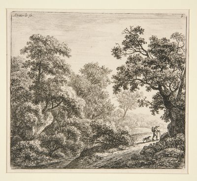Landskap (resenären och hans hund) av Anthonie Waterloo