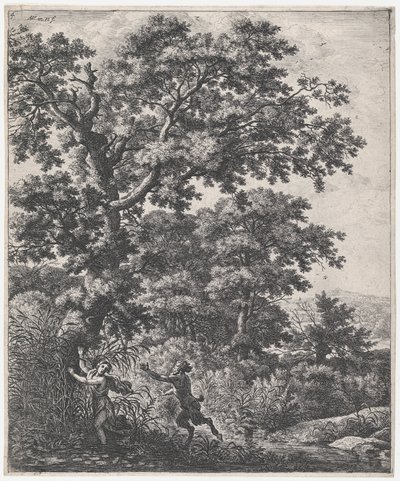 Landskap med Pan och Syrinx, 1600-talet. av Anthonie Waterloo