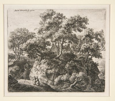 Landskap med två eremiter av Anthonie Waterloo