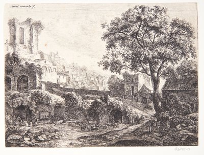 Ruiner i utkanten av en stad av Anthonie Waterloo