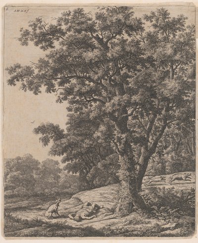Adonis död, 1600-talet. av Anthonie Waterloo