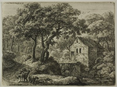 Kvarnen i skogen av Anthonie Waterloo