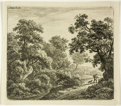 Vandraren och hans hund av Anthonie Waterloo
