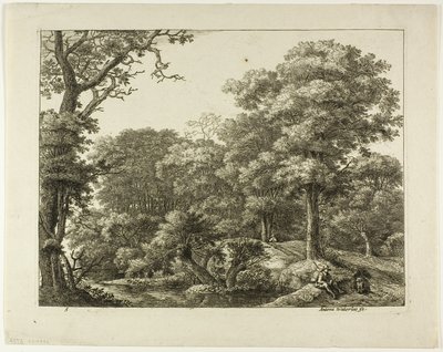 Wayfarer vilar i skogen av Anthonie Waterloo