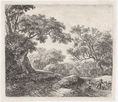 Tre pojkar och deras hundar Gränden i skogen, 1600-talet. av Anthonie Waterloo