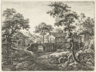 Ingångsporten till en by Landscapes, serie A (serietitel) av Anthonie Waterloo